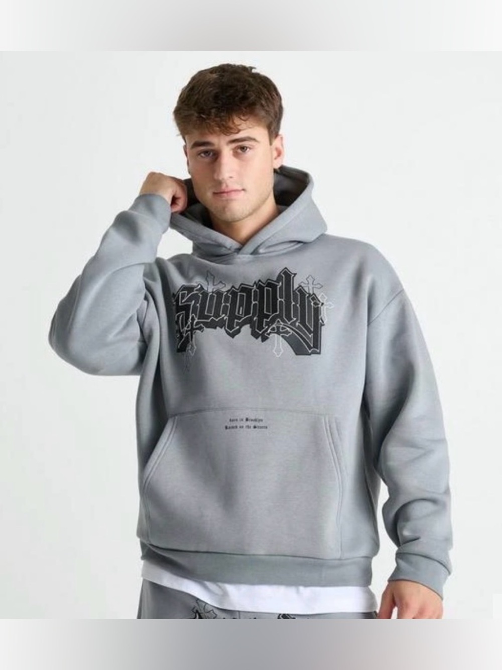 Supply & Demand NYC Men’s size Small Grey Graphic Hoodie